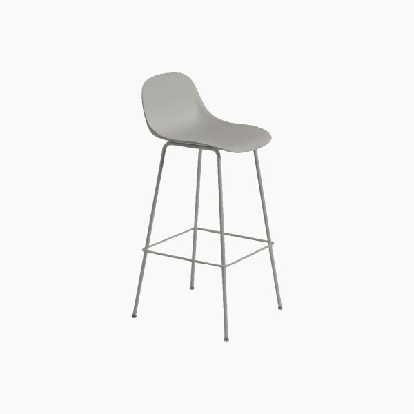 Fiber Bar Stool Tube Base w. backrest