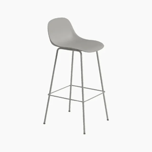 Fiber Bar Stool Tube Base w. backrest