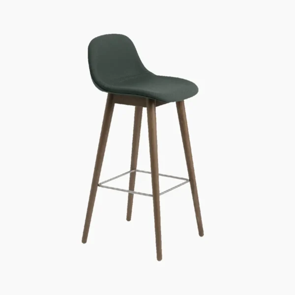 Fiber Bar Stool Wood Base w. backrest