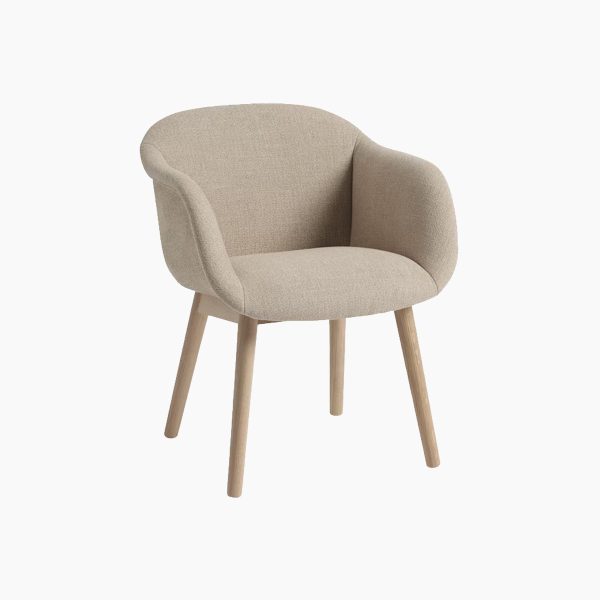 Fiber Soft Armchair Wood Base