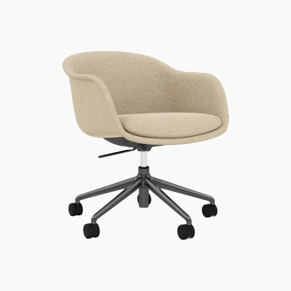 Fiber Conference Armchair Swivel Base w. Gas Lift, Castors and Tilt