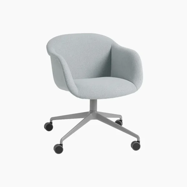 Fiber Soft Armchair Swivel Base w. Castors