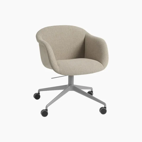 Fiber Soft Armchair Swivel Base w. Castors and Tilt