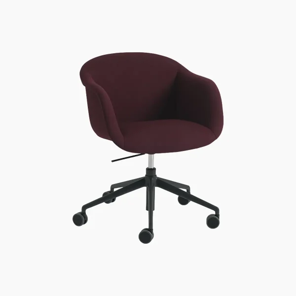 Fiber Soft Armchair Swivel Base w. Gas Lift, Castors and Tilt