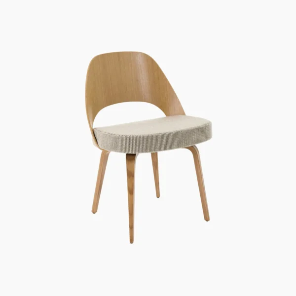 Saarinen Executive Chair - Veneer Back With Wood Legs